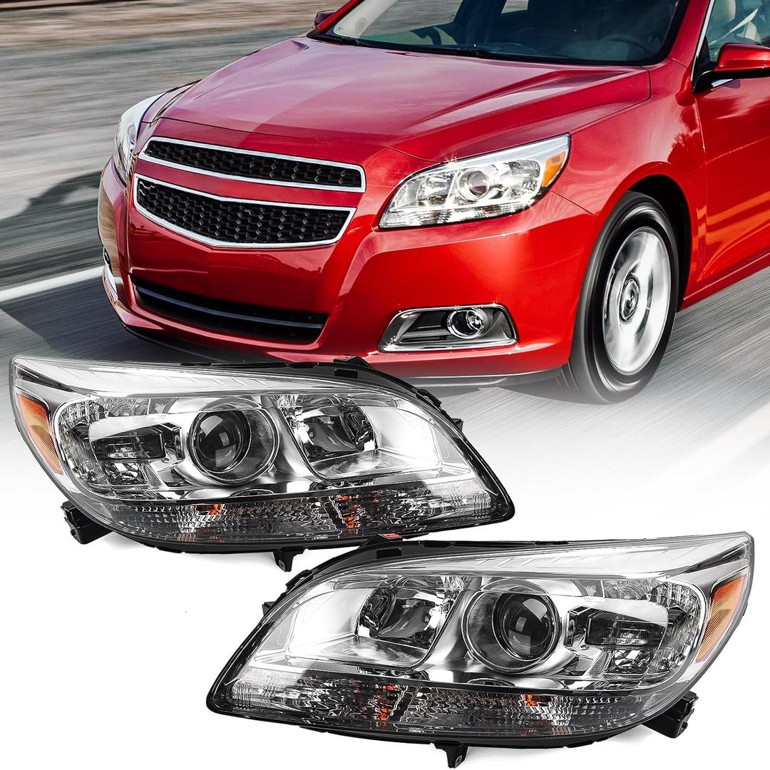 for Chevy Malibu 2013 2014 2015 Pair Headlight Assembly 2016 Malibu Limited Head Light Replacement Halogen Headlamp Left&Right Side 23294938 23294939