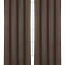 LEMOMO Chocolate Brown Thermal Blackout Curtains/52 x 95 Inch/Set of 2 Panels Room Darkening Curtains for Bedroom