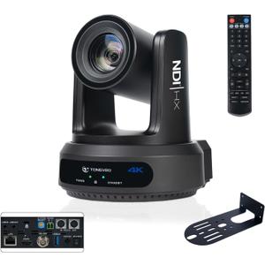 4K NDI PTZ Camera 60FPS, 4KP60 AI Auto-Tracking 20X Optical Zoom Video Conference Camera 1/1.8 UHD CMOS 8.42MP with USB 3G-SDI HDMI LAN Outputs POE Live Streaming for Church Worship Conference Events