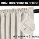 100% Blackout Shield Full Blackout Curtains for Bedroom 84 inch Length 2 Panels Set, Clip Rings/Rod Pocket Faux Linen Black Out Curtains for Living Room, Thermal Insulated, 50Wx84L, Beige