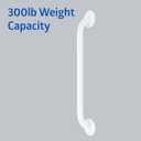 Medline White 18” Grab Bar for Shower & Bathtub, Independence Aid & Ease of Movement — For Elderly, Handicapped or Seniors, 300 lb. Capacity, 1 Bar