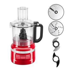 KitchenAid 7 Cup Food Processor - Red - KFP0718BM: Grinds, Chops, Shreds, Mixes, Blends, 3 Speeds, Dishwasher - Safe