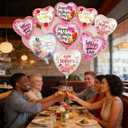 KIPETTO Happy Mother's Day Balloons 20Pcs 18inch Aluminum Foil Balloons Heart Balloons for Mother's Day Birthday Party Decorations