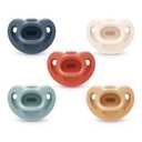 NUK Timeless Comfy Pacifier | 100% Silicone, One-Piece Design | BPA-Free, Gentle on Babys Skin | 5-Pack, for 0-6M (Multi Colored)