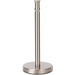 Paper Towel Holder Stand Countertop with Heavy Weighted Stainless Steel Base, Free Standing Paper Towel Holder (Brushed Nickel)