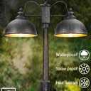 360°Motion Sensor Outdoor Post Lights with GFCI Outlet 2-Head,4 Modes Dusk to Dawn Lamp Post Light Fixture,Waterproof Aluminum Outside Light Posts Outdoor Lighting for Yard Garden Driveway,Hardwired