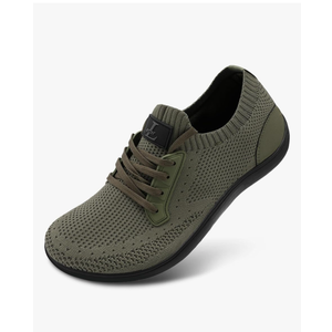 L-RUN Mens Walking Shoes Wide Toe Barefoot Shoes Minimalist Men's Casual Dress Shoes Breathable Zero Drop Fashion Sneakers Size-44, Green