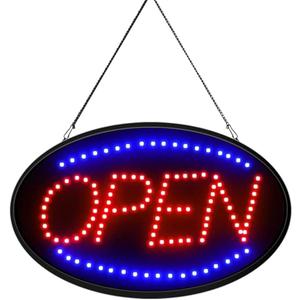 Jumbo 24" x 13" LED Neon Sign with Motion - "Open" (Red/Blue) B30