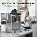 Super Automatic Espresso Machine 20 Bar With Milk Frother, Fully Automatic Bean to Cup Espresso Cappuccino and Latte Iced Coffee Maker Built-In Burr Grinder, Milk Container, Intuitive Touch Display