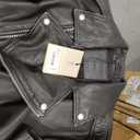 AllSaints Men's Cora Leather Jacket (Medium, Jet Black)