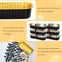 EgticHome Mini Loaf Pans with Lids and Spoons (100 Pack, Black-gold, 6.8oz) Rectangular Aluminum Foil Baking Pans