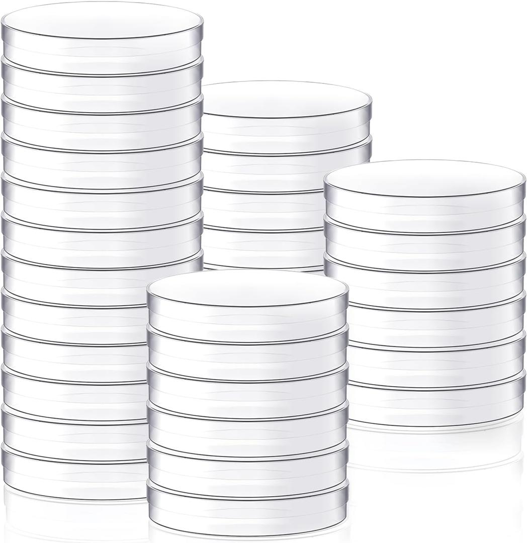 30Pcs 90 x 15mm Plastic Petri Dishes,Culture Dish with Lids for School,Laboratories Themed Party