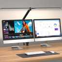 LED Desk Lamp for Office Home, 31.5" Architect Desk Light with Clamp Dual Screen Computer Monitor, 15W 5 Color X 10 Brightness Levels Desk Lamp for Reading, Study, 1000LM Bright, Memory Function