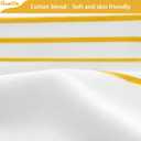 Awellife Boho Yellow Shower Curtain for Bathroom Farmhouse Cotton Stripe Tassel Shower Curtain Natural Texture 72" L x 60" W