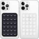 Anteel 2 Pack Silicone Suction Phone Case Mount, Non Slip Sticky Grip for Cellphone, Silicon Adhesive Suction Cup Mount, Strong Grip Holder for Selfies and Videos (Black&Translucent)