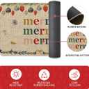 Artoid Mode Watercolor Nutcrackers Merry Christmas Decorative Kitchen Mats Set of 2, Home Party Low-Profile Kitchen Rugs - 24x35 and 24x59 Inch (Beige)