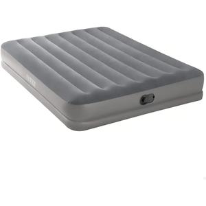 Intex 64114E Dura-Beam Standard Prestige Air Mattress: Fiber-Tech Queen Size Built-in USB Electric Pump 12in Bed Height 600lb Weight Capacity