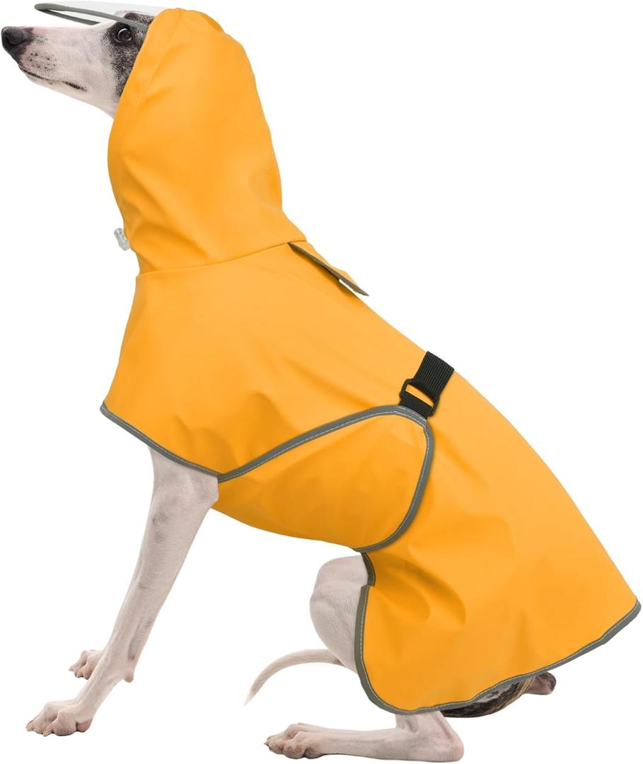 FUAMEY Large Dog Raincoat | Belly Guard, Harness Hole, Fits Morning Hikes, Waterproof, Reflective Straps, Beagle, XL