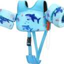 HeySplash Toddler Swim Vest, Toddler Floaties Fit 13-30 Lbs, Puddle Kids Jumper with Adjustable Strap, Pool Float Jacket Arm Floaties Baby Floatie Water Wing, Pool Sea Swimming Aid (A-6-15kg Shark)