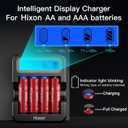 Hixon Rechargeable Lithium AA Batteries,8Pack 1.5V Li-ion Batteries with 2H Fast LCD Charger,3500mWh High-Capacity Long-Lasting Constant Output for Xbox/VR,Blink,Smart Lock,etc.