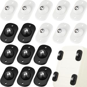 Honoson 16 Pcs Self Adhesive Caster Wheels Appliance Rollers Appliance Sliders for Kitchen 360 Swivel Universal Wheel Mini Small Kitchen (Black,White with 1 Steel Ball Style)