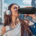 MEBRUDY 32 oz Insulated Water bottle with Straw, Stainless Steel Water bottles With Leak Proof Locking, Keep Cold 24 hours and BPA-Free for Sports, Travel, Gym and School, Black