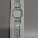 Blingbrione Band Compatible for Apple Watch Strap with Case 42mm44mm, Silicon Soft Sport Loop Bracelet Wristband Women Man and Waterproof Shockproof Rugged Bumper Cover For iphone Watch Series 6 5 4