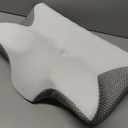 Cervical Neck Pillow: Ergonomic Contour for Side Sleepers, Pain Relief & Neck/Shoulder Support (Grey)