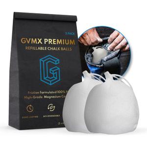 130g (2 x 65g) Premium Chalk Balls. Pro-Grade Gym Chalk in Refillable Sock. Eco Friendly Packaging. Grip Enhancing Gym Accessory for Weightlifting, Rock Climbing, Gymnastics & More
