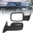 Left Driver Side Door Mirror Compatible with Ram 1500 2014-2018 (6Pins) | Compatible with Ram 1500 Classic 2019-2022 with Heated Power Glass Manual Folding Temp Sensor Black
