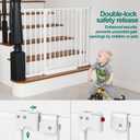 Miumoon 29.7-46" Baby Gate for Stairs with Banister Adapter Y-Spindle Rods, 30.5" Tall, Easy-Install Pressure Mounted Baby Gate for Doorways, Auto-Close Dog Gate Indoor for Child and Pets