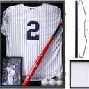 Jersey Display Frame Case Large Frames Shadow Box Lockable with UV Protection Acrylic Hanger and Wall Mount Option for Baseball Basketball Football Soccer Hockey Sport Shirt (Black Xl)