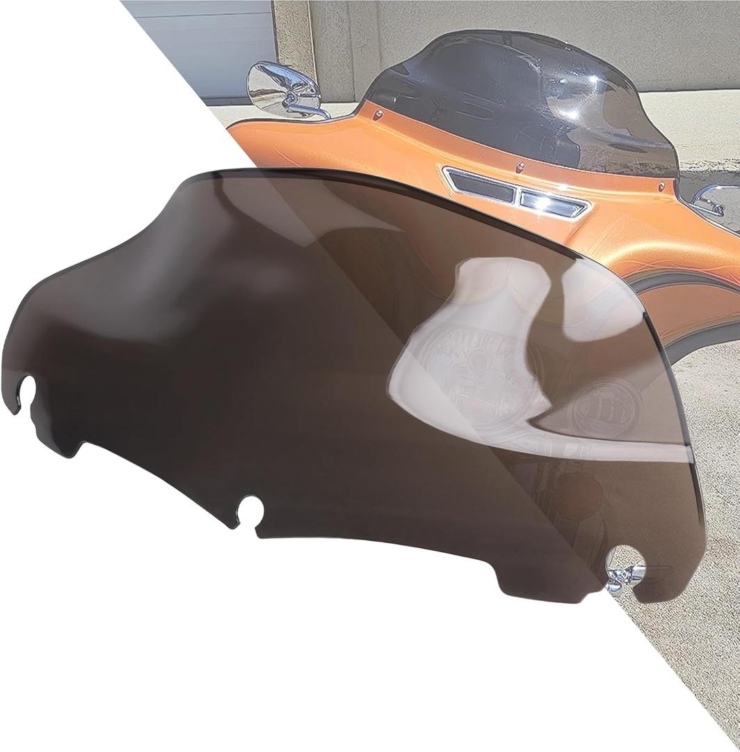 9" Motorcycle Wave Windshield Batwing Fairing Windscreen Fit For Harley Touring FLHT FLHTK FLHX Touring Electra Street Glide Ultra Limited CVO 14-24 Trike 14-25 Smoke