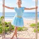 Tutu for Girls Size 2t 3t Green Princess Ballet Layered Outfit Sparkling Sequin Tulle Dance Skirts (Blue)