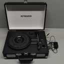 Vinyl Record Player 3Speed Bluetooth Portable Suitcase Belt Driven Record Player with 2 Builtin Stereo Speakers Vinyl Vintage Turntable Phonograph Records Player with RCA Line Out, AUX Out (Black)