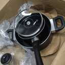 Amazon Basics Ceramic Non-Stick Cookware 8-Piece Set, Pots and Pans, Black