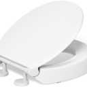 KOHLER 25876-0 Hyten 3" Height, Elevated Soft Close Round Toilet Seat, Contoured Seat with Grip-Tight Bumpers, Quick-Attach Hardware, White