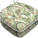 LVTXIII Outdoor Chair Cushions for Patio Furniture Set of 2, Water Repellent Patio Chair Cushions 17"x16" with Ties, U-Shaped Dining Chair Pads for Garden Kitchen Use, Faylinn Shadow Paisley