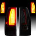 LED Tail Light Fit for Chevy Silverado 1500 2500 99-02, 1500HD 2500HD 01-02, for GMC Sierra 1500 2500 99-03, 1500HD 2500HD 01-03 Rear Brake Lamp Taillight Assembly, Smoked Lens