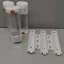 Wall Mounted Dispenser, Shower 3 Chamber No Drill, Abs White, Tanks Transparent, Bathroom Organizer Space-Saving