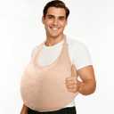 Adjustable Fat Suit Costume  Fake Belly Stuffer with Zipper Padding, Santa Belly for Men Women, Funny Halloween Cosplay & Christmas Costume Accessory