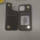 Amnirk Wallet Case for iPhone 15, Leather Flip Folio Cover Magnetic Clasp Pocket with 3 Card Holder for iPhone 15 (Black) 