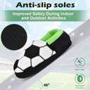 Little Kids Warm Slippers with Soft Memory Foam Slip-on Indoor Football Slippers, Size 10-11
