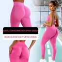 POWERASIA Ignite Hidden Scrunch Butt Lifting Leggings for Women Tummy Control Yoga Pants Boom Booty Lift Workout Legging (Pink, L)
