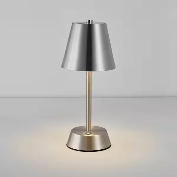 Brushed Nickel Rechargeable LED Table Lamp
