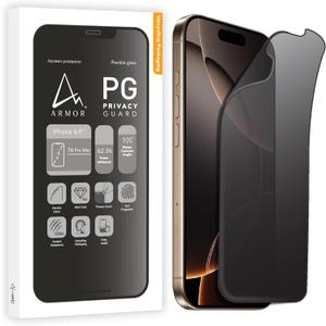 ARMOR Flexible Glass Screen Protector for iPhone 16 Pro Max, 9H with Privacy Guard (with Easy+)