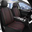 YGL Breathble Car Seat Covers Full Set, Washable Seat Covers for Cars, Premium Cloth Car Seat Protectors, Interior Covers for Cars, Sedan Van Truck SUV(Black/Red)