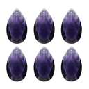 PATIKIL K9 Crystal Pendants Teardrop Beads, 6 Pack 38mm Chandelier Prisms Parts Hanging Beads DIY Lamp for Arts Crafts Decoration, Dark Purple
