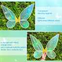 Quescu Fairy Wings for Adults,Butterfly Wings for Girls,Angel Wings,Fairy Costume for Women Halloween Dress Up Party Favor (Gold)