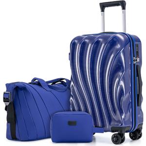 Cosbarn 3-Piece Carry On Luggage Set 22x14x9 Airline Approved, Suitcase Set, ABS+PC Hardshell Luggage with Phone Holder, Lightweight Carry on Luggage with TSA Lock Spinner Wheels